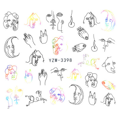 Nail Design Nail Art Matrica DIY matrica körömmatricák köröm vízjel matrica körömmatrica szerelmes levél kutya tigris farkas állatarc