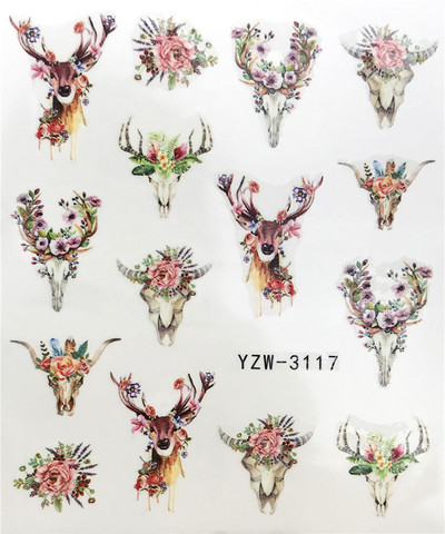 Nail Design Nail Art Matrica DIY matrica körömmatricák köröm vízjel matrica körömmatrica szerelmes levél kutya tigris farkas állatarc