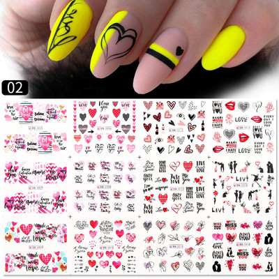 12 stílus Köröm Víz matricák Absztrakt női arc mintás köröm matricák színes blokk vonalak levél virágok csúszkák manikűr fóliák tippek