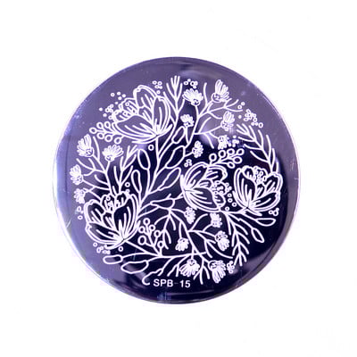 1 PC körömbélyegző sablon virág állat geometria szerelem Valentin nap kerek körömbélyegző lemez