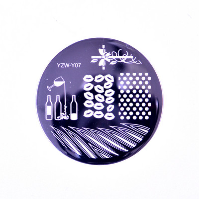 1 PC körömbélyegző sablon virág állat geometria szerelem Valentin nap kerek körömbélyegző lemez