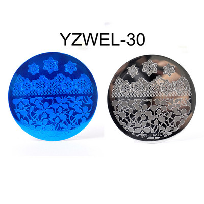 1 PC körömbélyegző sablon virág állat geometria szerelem Valentin nap kerek körömbélyegző lemez