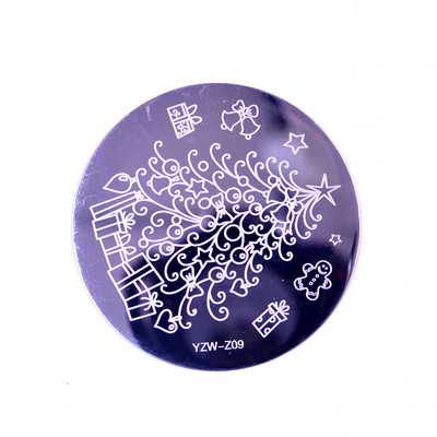 1 PC körömbélyegző sablon virág állat geometria szerelem Valentin nap kerek körömbélyegző lemez