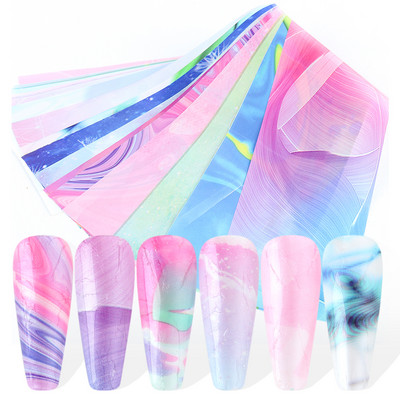 10db Leopárd Vadállat Bőr Köröm Fólia matrica Kígyónyomat Nail Art Transfer Slider Starry Sky Manikűr dekorációs pakolás CH2023