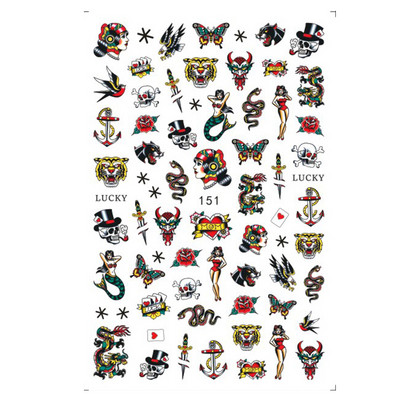 3D Dragon Snake Design Körömmatricák Női Szeretik Körömdíszítés Tetoválás Slider Gél Lakk Matrica Ideiglenes tetoválás Dekorációk GLEB145-152