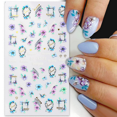 5D téli karácsonyi körömdísz matrica dombornyomott varázslatok hópelyhek francia körömdizájn gél lakk manikűr matricák