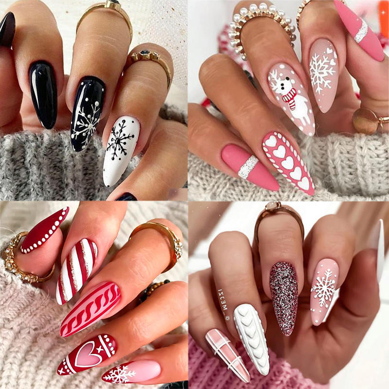 5D téli karácsonyi körömdísz matrica dombornyomott varázslatok hópelyhek francia körömdizájn gél lakk manikűr matricák