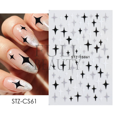 Francia texturált vonalak körömdíszítő matricák egyszerű geometria levél virág ragasztó csúszkák Monogram nyári manikűr matrica LYSTZ130-137