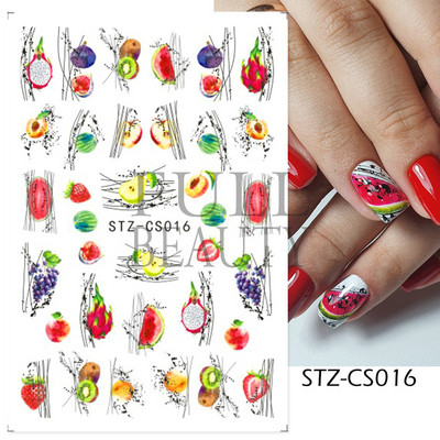 Francia texturált vonalak körömdíszítő matricák egyszerű geometria levél virág ragasztó csúszkák Monogram nyári manikűr matrica LYSTZ130-137