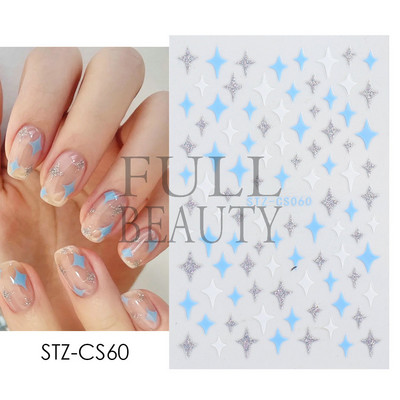 Francia texturált vonalak körömdíszítő matricák egyszerű geometria levél virág ragasztó csúszkák Monogram nyári manikűr matrica LYSTZ130-137