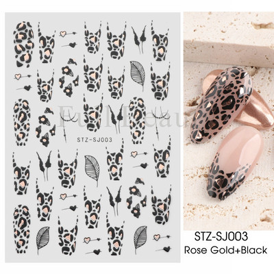 Francia texturált vonalak körömdíszítő matricák egyszerű geometria levél virág ragasztó csúszkák Monogram nyári manikűr matrica LYSTZ130-137