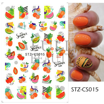 Francia texturált vonalak körömdíszítő matricák egyszerű geometria levél virág ragasztó csúszkák Monogram nyári manikűr matrica LYSTZ130-137