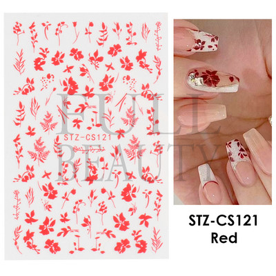 Francia texturált vonalak körömdíszítő matricák egyszerű geometria levél virág ragasztó csúszkák Monogram nyári manikűr matrica LYSTZ130-137