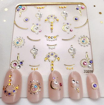 1 τμχ 3D Flower Geometry Bronzing Nail Decal Αυτοκόλλητο Απλικέ Διακόσμηση Αξεσουάρ μανικιούρ DIY 60*60mm (χωρίς χάρτινη συσκευασία)