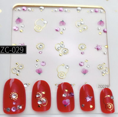 1db 3D virággeometria bronzosító körömmatrica matrica rátét dekoráció barkácsolás manikűr kiegészítők 60*60mm (papír csomagolás nélkül)