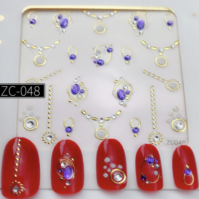 1db 3D virággeometria bronzosító körömmatrica matrica rátét dekoráció barkácsolás manikűr kiegészítők 60*60mm (papír csomagolás nélkül)