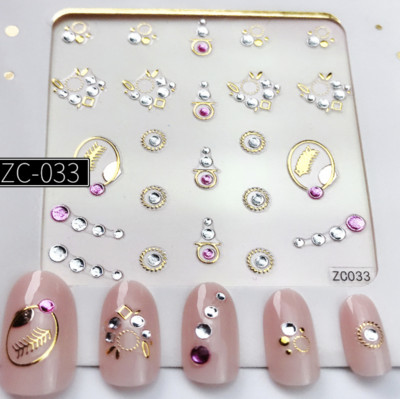 1db 3D virággeometria bronzosító körömmatrica matrica rátét dekoráció barkácsolás manikűr kiegészítők 60*60mm (papír csomagolás nélkül)