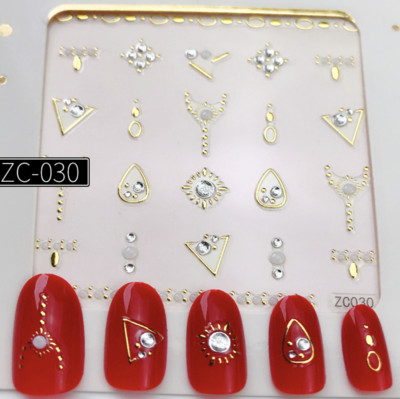 1db 3D virággeometria bronzosító körömmatrica matrica rátét dekoráció barkácsolás manikűr kiegészítők 60*60mm (papír csomagolás nélkül)