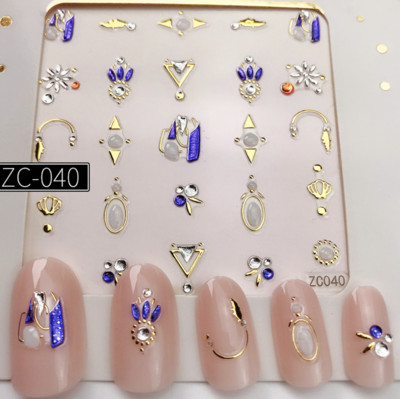 1db 3D virággeometria bronzosító körömmatrica matrica rátét dekoráció barkácsolás manikűr kiegészítők 60*60mm (papír csomagolás nélkül)