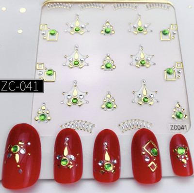 1db 3D virággeometria bronzosító körömmatrica matrica rátét dekoráció barkácsolás manikűr kiegészítők 60*60mm (papír csomagolás nélkül)