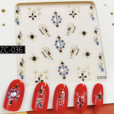 1db 3D virággeometria bronzosító körömmatrica matrica rátét dekoráció barkácsolás manikűr kiegészítők 60*60mm (papír csomagolás nélkül)