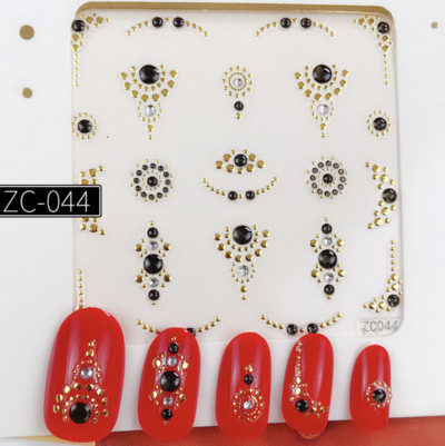 1db 3D virággeometria bronzosító körömmatrica matrica rátét dekoráció barkácsolás manikűr kiegészítők 60*60mm (papír csomagolás nélkül)