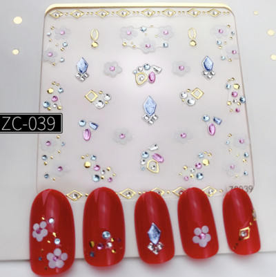 1db 3D virággeometria bronzosító körömmatrica matrica rátét dekoráció barkácsolás manikűr kiegészítők 60*60mm (papír csomagolás nélkül)