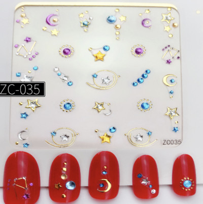 1db 3D virággeometria bronzosító körömmatrica matrica rátét dekoráció barkácsolás manikűr kiegészítők 60*60mm (papír csomagolás nélkül)