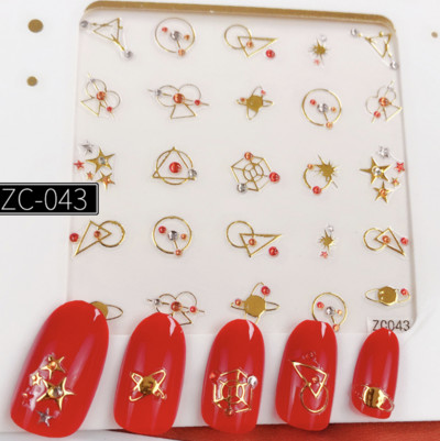 1db 3D virággeometria bronzosító körömmatrica matrica rátét dekoráció barkácsolás manikűr kiegészítők 60*60mm (papír csomagolás nélkül)