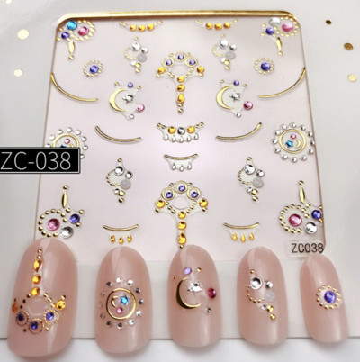 1db 3D virággeometria bronzosító körömmatrica matrica rátét dekoráció barkácsolás manikűr kiegészítők 60*60mm (papír csomagolás nélkül)