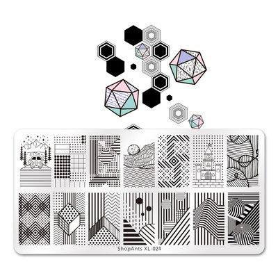 ShopAnts 6*12 cm-es körömbélyegző lemezek Gyümölcsök Képek Stencil Rozsdamentes acél Design nyomtatáshoz Nail Art képtábla XL-039