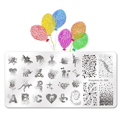 ShopAnts 6*12 cm-es körömbélyegző lemezek Gyümölcsök Képek Stencil Rozsdamentes acél Design nyomtatáshoz Nail Art képtábla XL-039