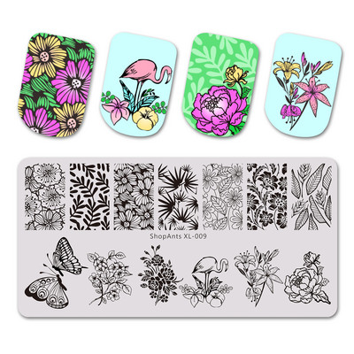 ShopAnts 6*12 cm-es körömbélyegző lemezek Gyümölcsök Képek Stencil Rozsdamentes acél Design nyomtatáshoz Nail Art képtábla XL-039