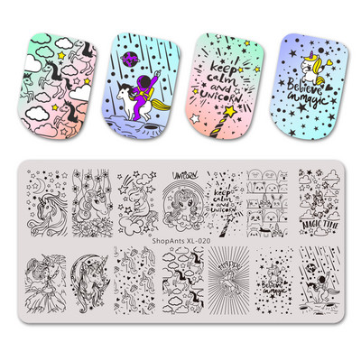 ShopAnts 6*12 cm-es körömbélyegző lemezek Gyümölcsök Képek Stencil Rozsdamentes acél Design nyomtatáshoz Nail Art képtábla XL-039