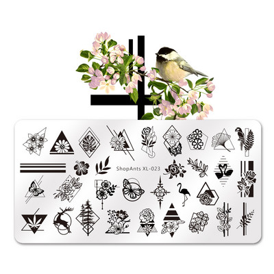 ShopAnts 6*12 cm-es körömbélyegző lemezek Gyümölcsök Képek Stencil Rozsdamentes acél Design nyomtatáshoz Nail Art képtábla XL-039