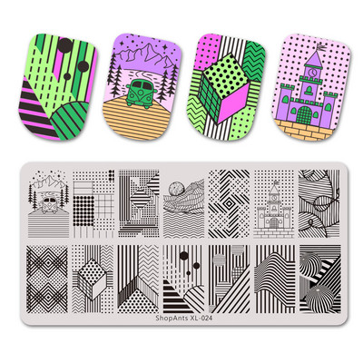ShopAnts 6*12 cm-es körömbélyegző lemezek Gyümölcsök Képek Stencil Rozsdamentes acél Design nyomtatáshoz Nail Art képtábla XL-039
