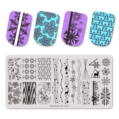 ShopAnts 6*12 cm-es körömbélyegző lemezek Gyümölcsök Képek Stencil Rozsdamentes acél Design nyomtatáshoz Nail Art képtábla XL-039