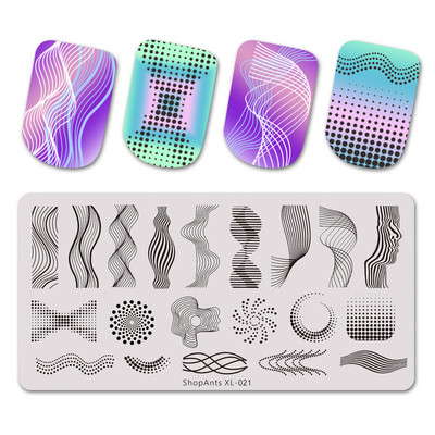 ShopAnts 6*12 cm-es körömbélyegző lemezek Gyümölcsök Képek Stencil Rozsdamentes acél Design nyomtatáshoz Nail Art képtábla XL-039