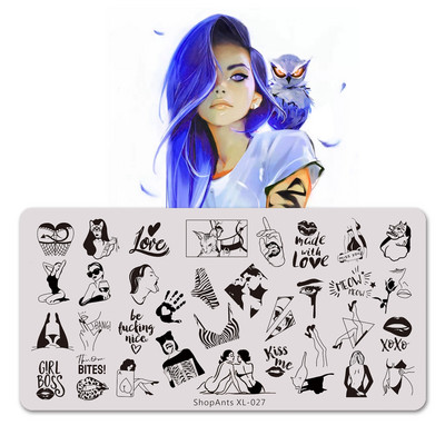 ShopAnts 6*12 cm-es körömbélyegző lemezek Gyümölcsök Képek Stencil Rozsdamentes acél Design nyomtatáshoz Nail Art képtábla XL-039