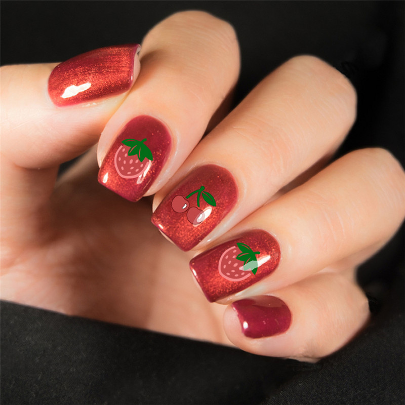 ShopAnts 6*12 cm-es körömbélyegző lemezek Gyümölcsök Képek Stencil Rozsdamentes acél Design nyomtatáshoz Nail Art képtábla XL-039