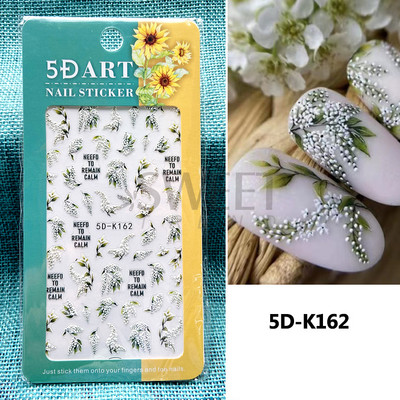 5D őszi körömmatricák juharlevél ősz ihletésű körmök tervezése sütőtök szárny matricák hálaadás manikűr csúszkák fóliák SA5D-K179