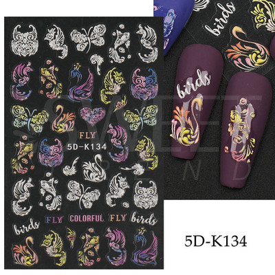 5D őszi körömmatricák juharlevél ősz ihletésű körmök tervezése sütőtök szárny matricák hálaadás manikűr csúszkák fóliák SA5D-K179