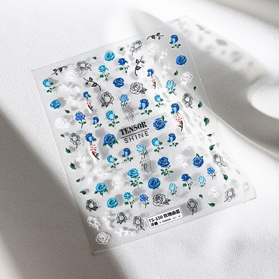 1 lapos 3D akril gravírozott köröm matrica pulóver gyapjú aranyos fehér hópehely pillangó szárny színes dombormű köröm vízcsúszda matrica