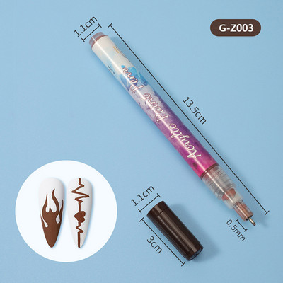 1 db Nail Art Graffiti Pen UV géllakk festőtoll DIY Nail Art eszközök