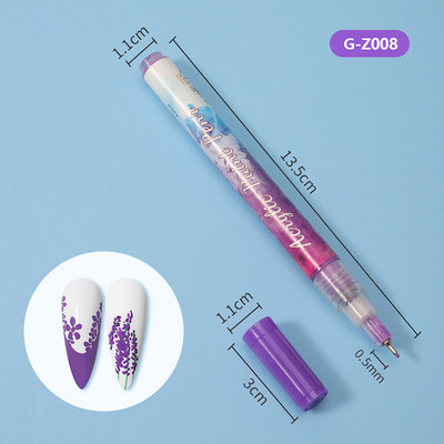 1 db Nail Art Graffiti Pen UV géllakk festőtoll DIY Nail Art eszközök