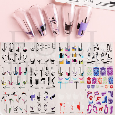 12db Neon Graffiti Szivárvány Design matricák Körömhöz Halloween Csontváz Vérző Szellemedény csúszkák Dekor Kiegészítő LEJF37-48