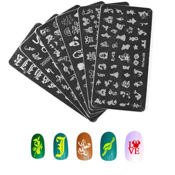 6*12cm Nail Art Stamping Plates Leaf Flower Sexy Girl Nail Art Template Geometry Lace Nail Polish Print Jelly Stamper Scrapper