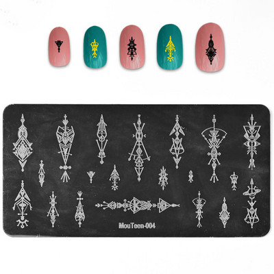 6*12 cm-es körömdíszítő bélyegzőlapok levél virág Szexi lány körömdíszítő sablon geometria csipke körömlakk nyomat zselés bélyegző kaparó