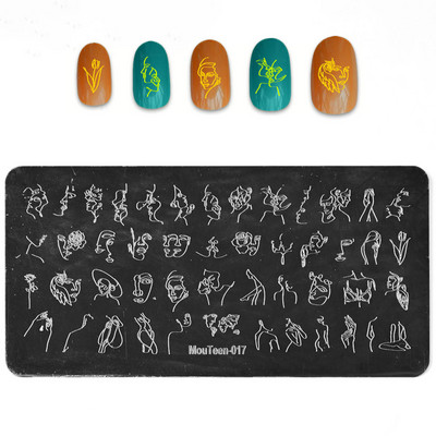 6*12 cm-es körömdíszítő bélyegzőlapok levél virág Szexi lány körömdíszítő sablon geometria csipke körömlakk nyomat zselés bélyegző kaparó