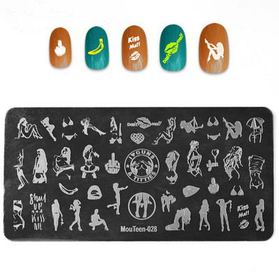 6*12 cm-es körömdíszítő bélyegzőlapok levél virág Szexi lány körömdíszítő sablon geometria csipke körömlakk nyomat zselés bélyegző kaparó